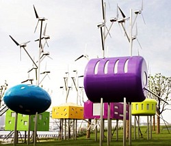 Windbetriebene Pavillons