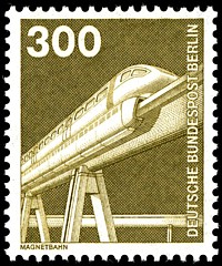 Briefmarke von 1999 mit Magnetbahn