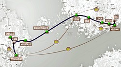 Hyperloop-Streckenführung Grafik