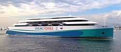 Fähre der Saronic Ferries Grafik