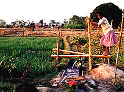 Fußbetriebene Bamboo Treadle Pump