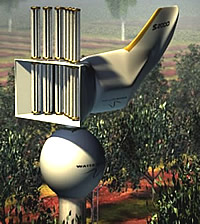 Windkraftanlage mit Luftkondenser und Speichertank